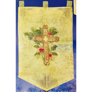 Embellished Cross Stitch Kit #51411 Tidings of Joy Banner Candamar Designs NOS